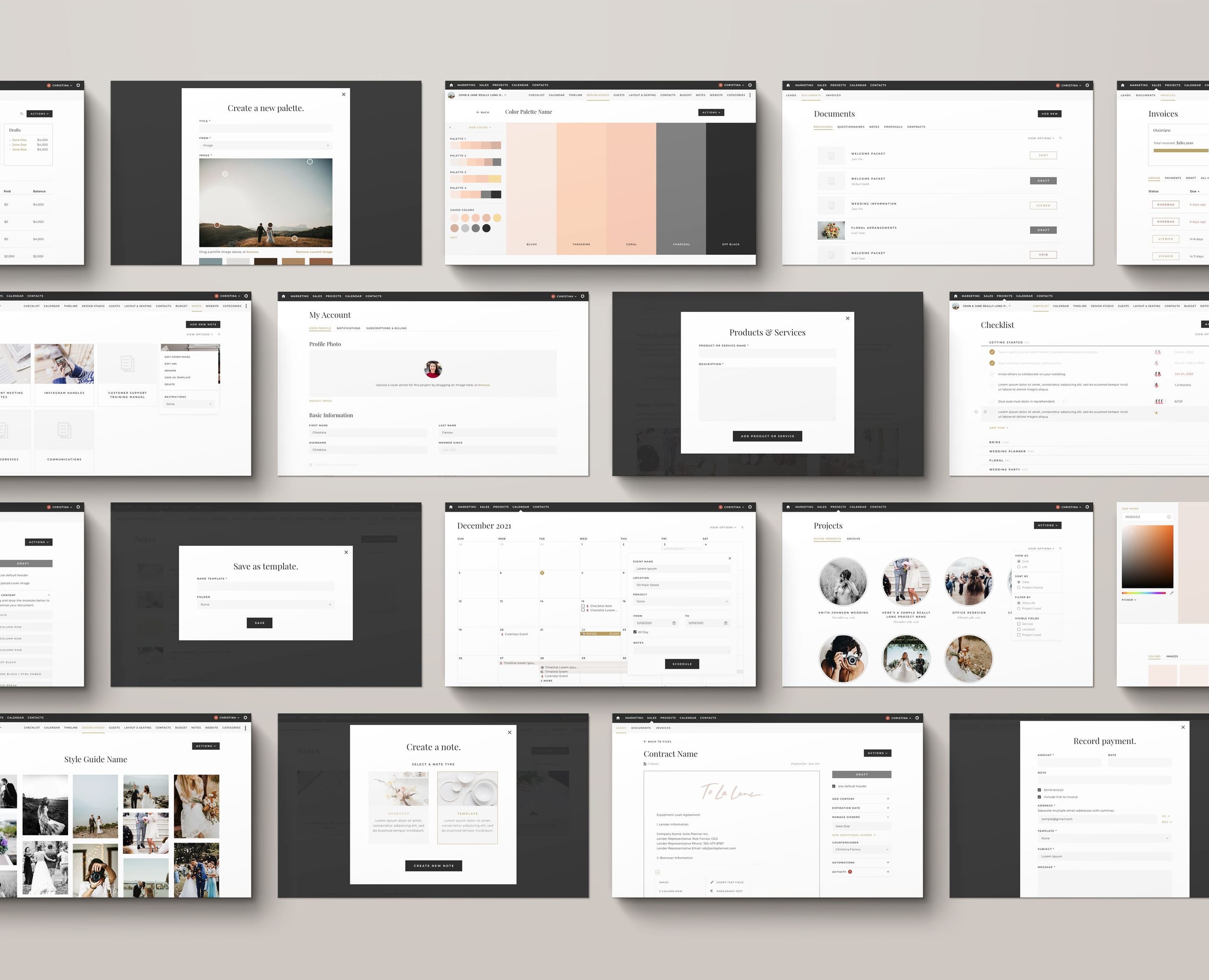 Aisle Planner App UI Design