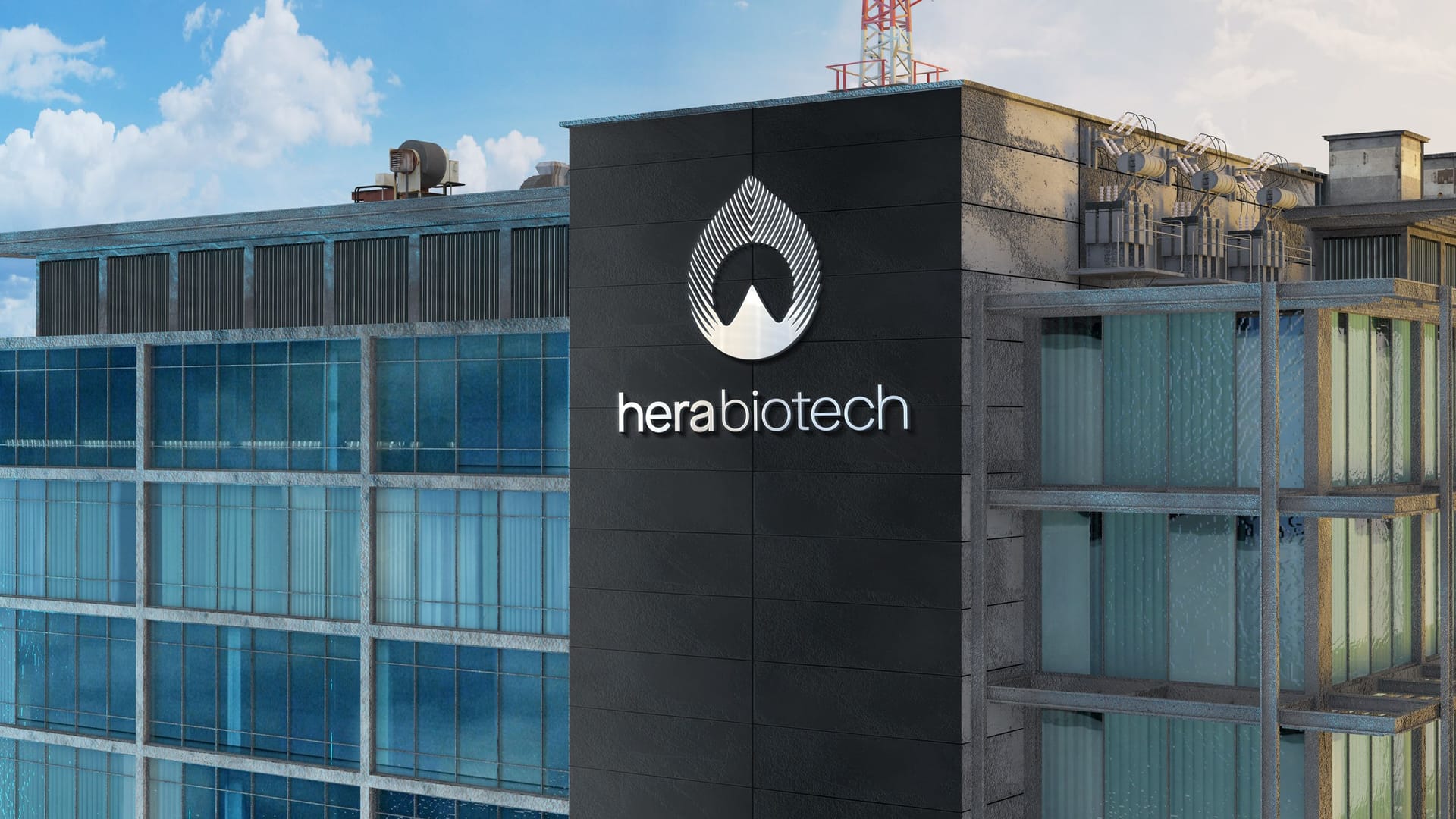 Hera Biotech Logo on building