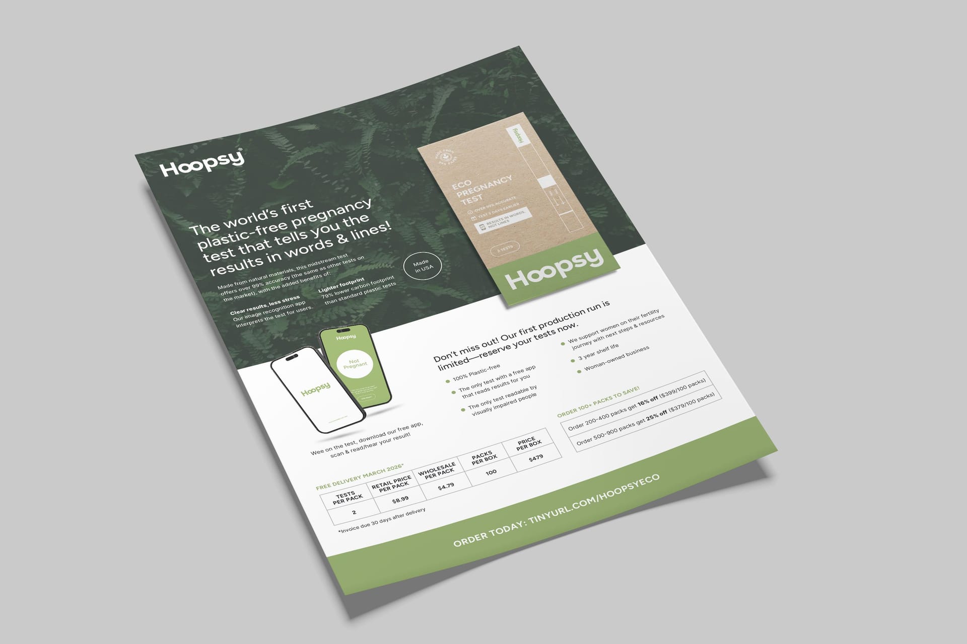 Hoopsy Sales Sheet Design