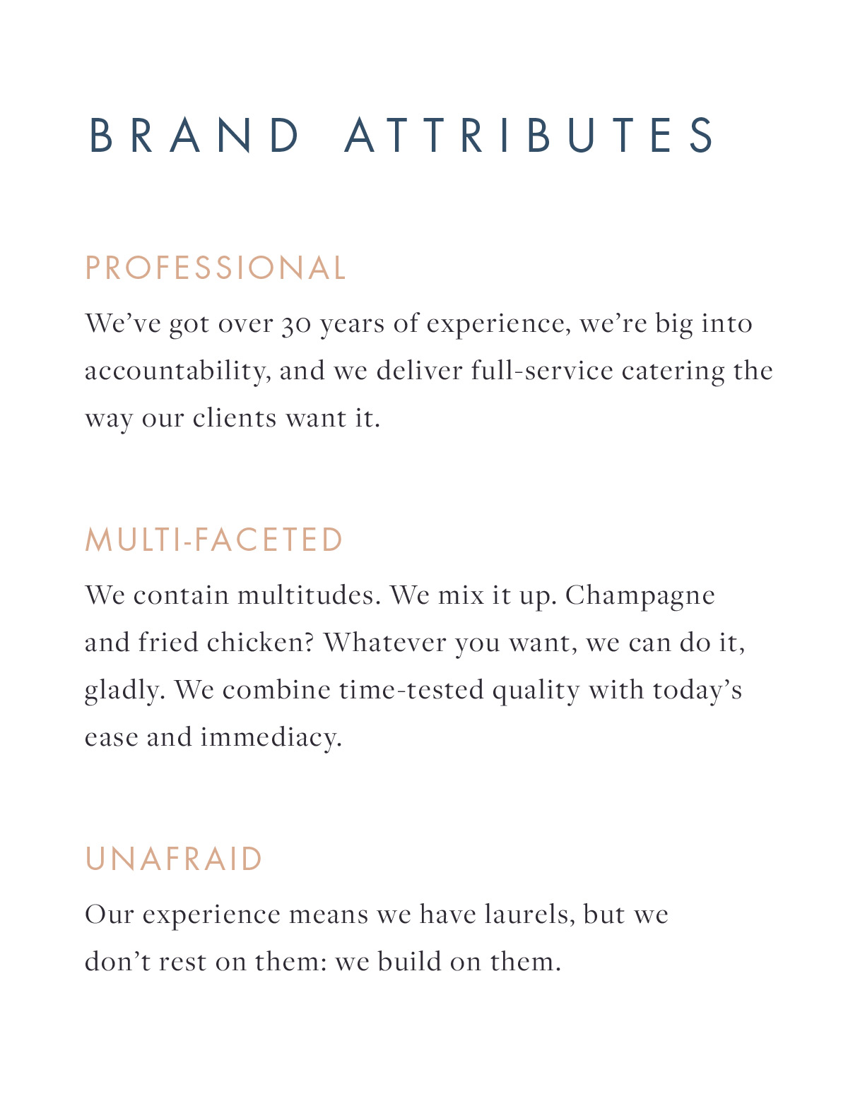 Lisa Dupar Catering Brand Attributes